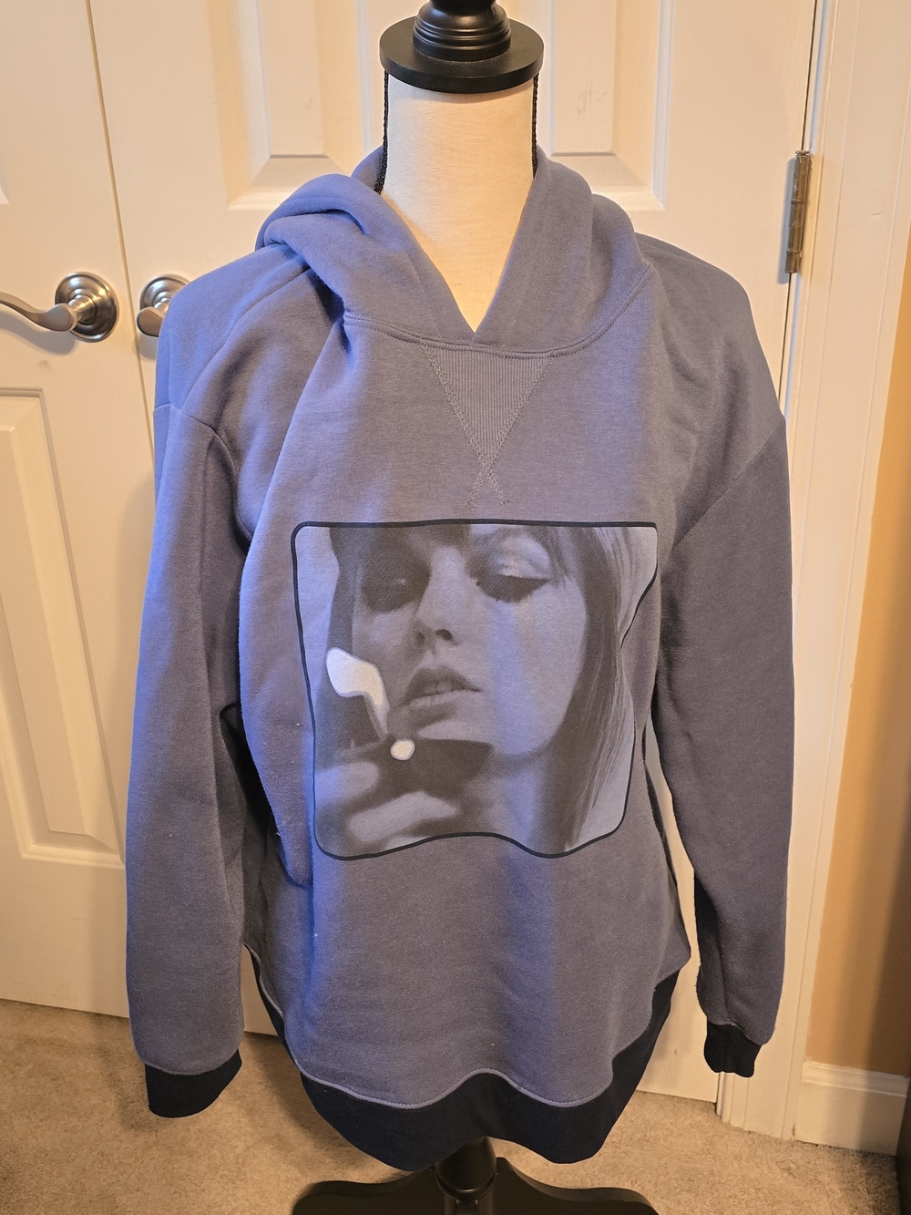 Taylor Swift Blue Midnights Hoodie Sweatshirt with Black Photo Print